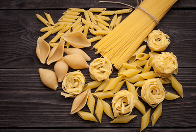 High angle view of food on table