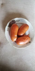 High angle view of breakfast on table