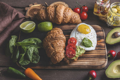 Food on cutting board