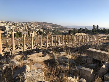 View of old ruin against clear sky