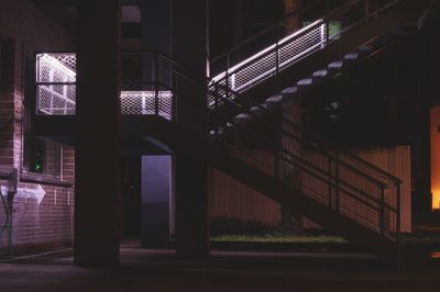 Illuminated corridor of building