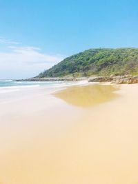 Scenic view of beach against sky