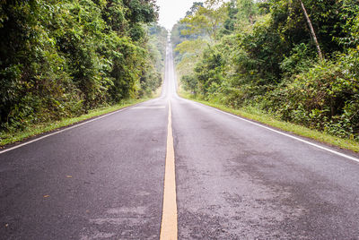 Road amidst trees against sky