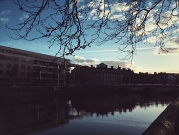 Reflection of buildings in water