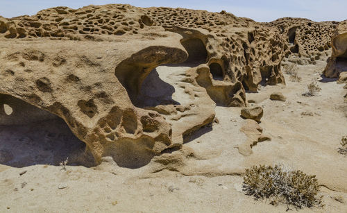 Rock formations on sand