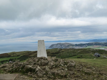 Scenic view of land against sky