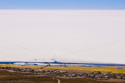 High angle panoramic view of bolivia desert