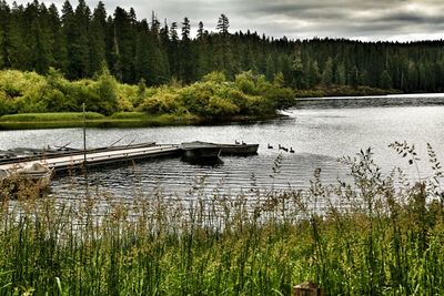 Scenic view of calm lake