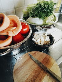 Close-up of food in plate on table