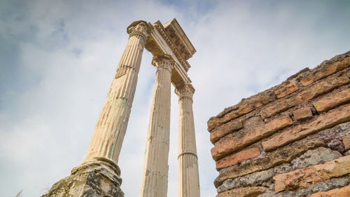 Low angle view of temple against sky