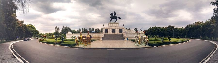 View of statue against cloudy sky