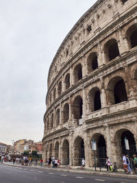 Rome, italy - september 2018. crowds of tourists around the colosseum