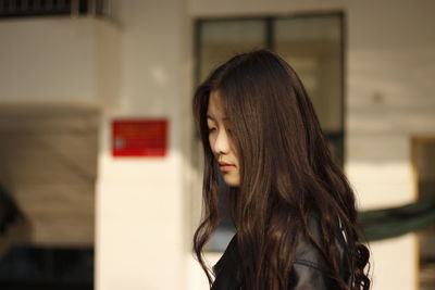 Close-up of young woman