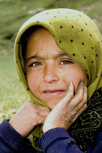 Close-up portrait of a young girl