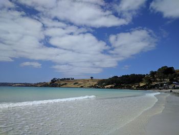 Scenic view of beach against sky
