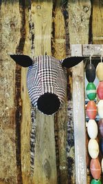 High angle view of decoration hanging on table