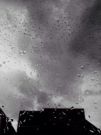 Close-up of water drops on glass