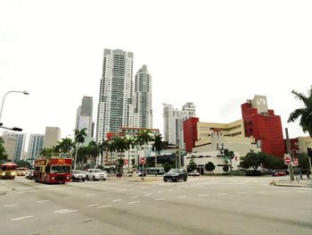 View of buildings along road