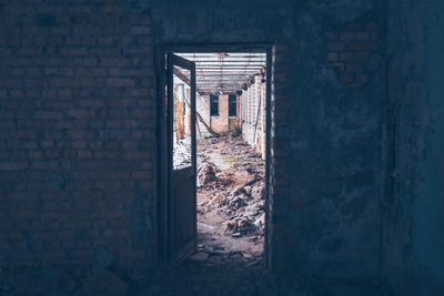 Interior of old abandoned built structure