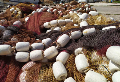 High angle view of market stall