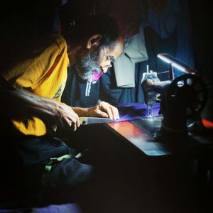 People working in music concert