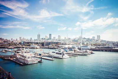 Boats in harbor