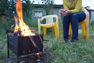 View of barbecuing food