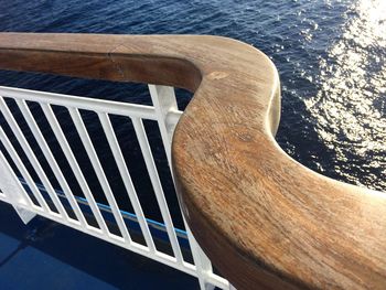 Close-up of wood against sea