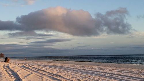 Scenic view of beach against sky