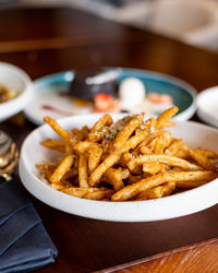 Close-up of food on table