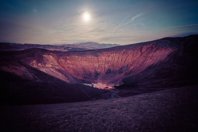 Scenic view of landscape against sky during sunset