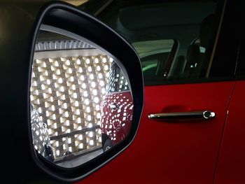 Close-up of illuminated car