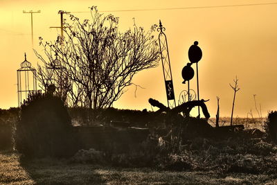 Silhouette tree against sky during sunset