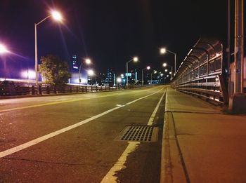 Light trails on road at night