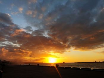 Scenic view of sunset over sea