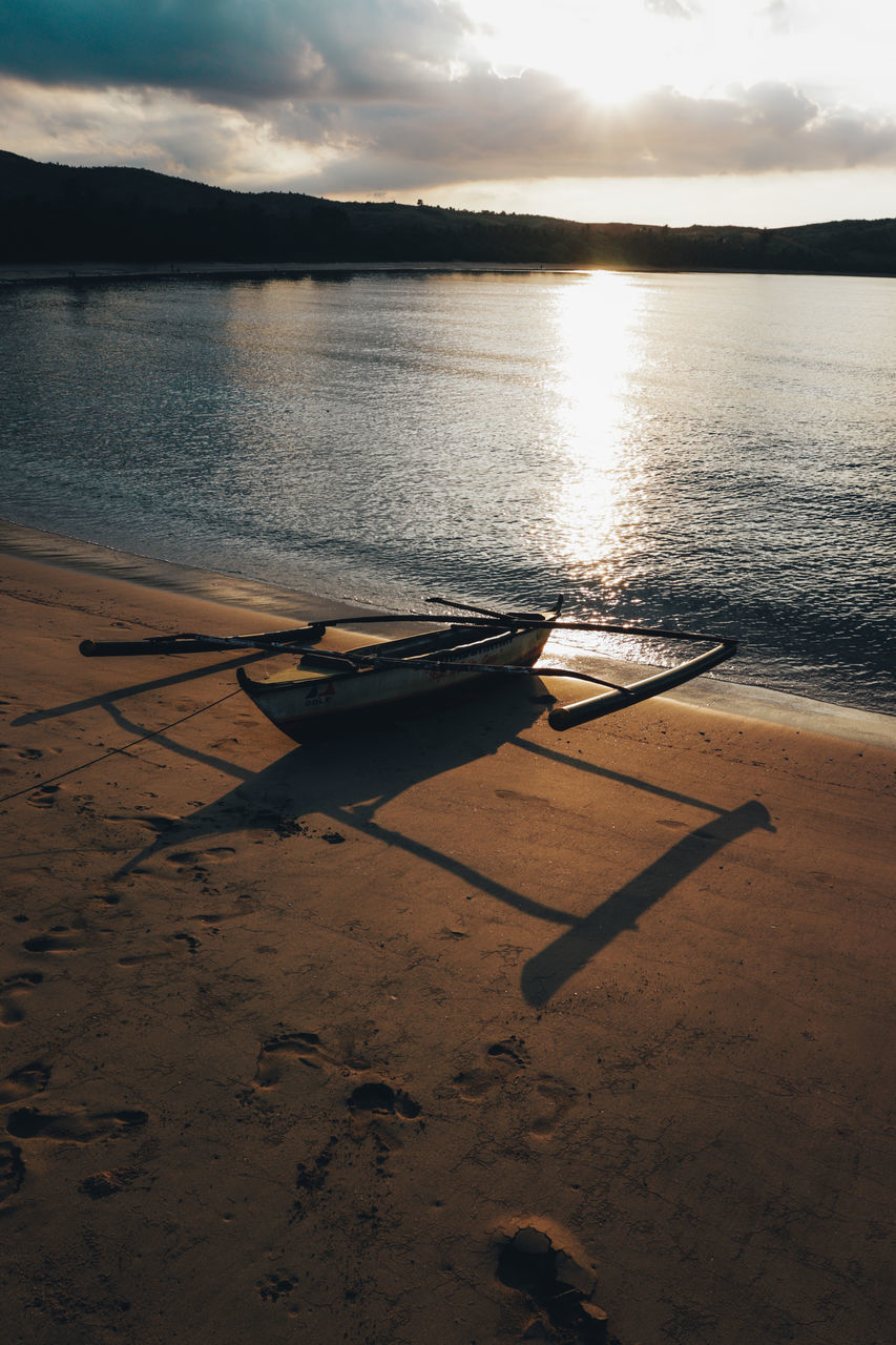 SCENIC VIEW OF BEACH DURING SUNSET