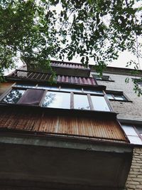 Low angle view of old building against sky