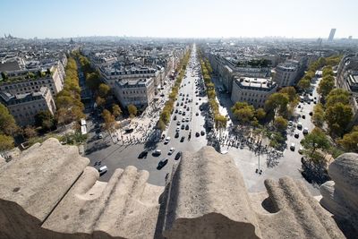 High angle view of city