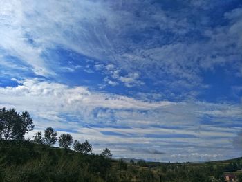 Scenic view of landscape against blue sky