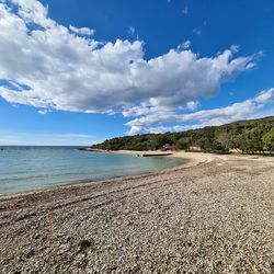 Scenic view of beach against sky