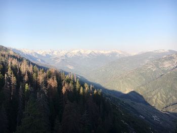 Scenic view of mountains against clear sky