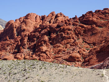 Scenic view of rock formation against clear sky