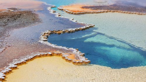 High angle view of beach