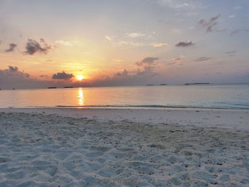 Scenic view of sea at sunset