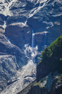 Aerial view of snowcapped mountains