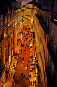 People walking on city street