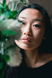 Close-up portrait of young woman