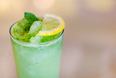 Close-up of drink on table