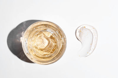 Close-up of seashell against white background