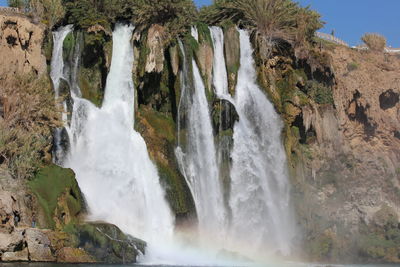 Scenic view of waterfall